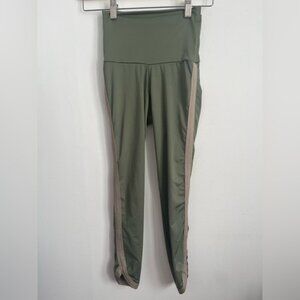 Rose Buddha Recycled Sage Green High-Waisted Crop Leggings - US 2